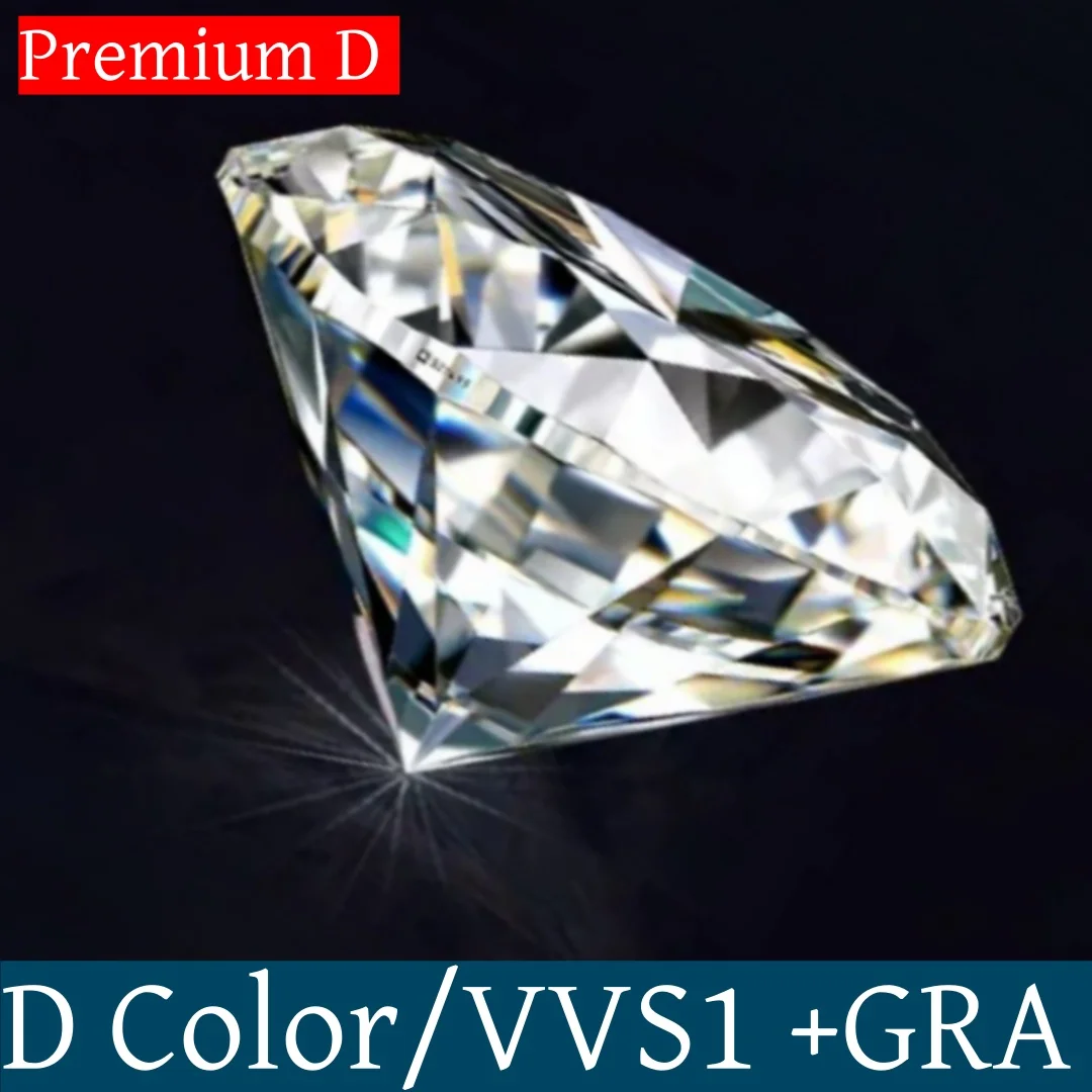 [Premium White] D Color 0.8~20mm Moissanite full size Round Cut  Lab Grown Loose Moissanite Stone Test Positive for Jewelry