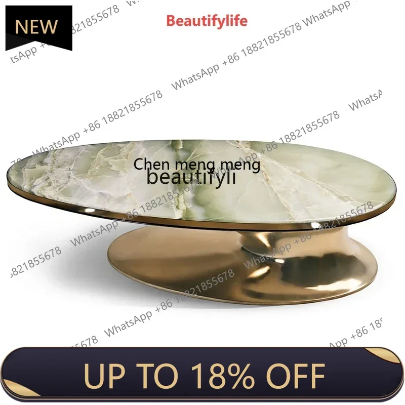 

P178 Mild Luxury Marble Coffee Table European Luxury Large and Small Apartment Type Villa Living Room Side Table