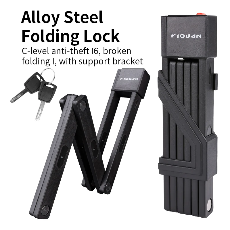 Antitheft Portable Bicycle Folding Lock Sturdy Durable Cycling Lock With Keys Waterproof Security Bicycle Lock