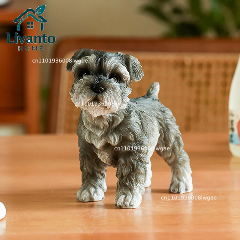 

Creative cute Schnauzer puppy ornament living room porch desktop home decoration dog gift for friends