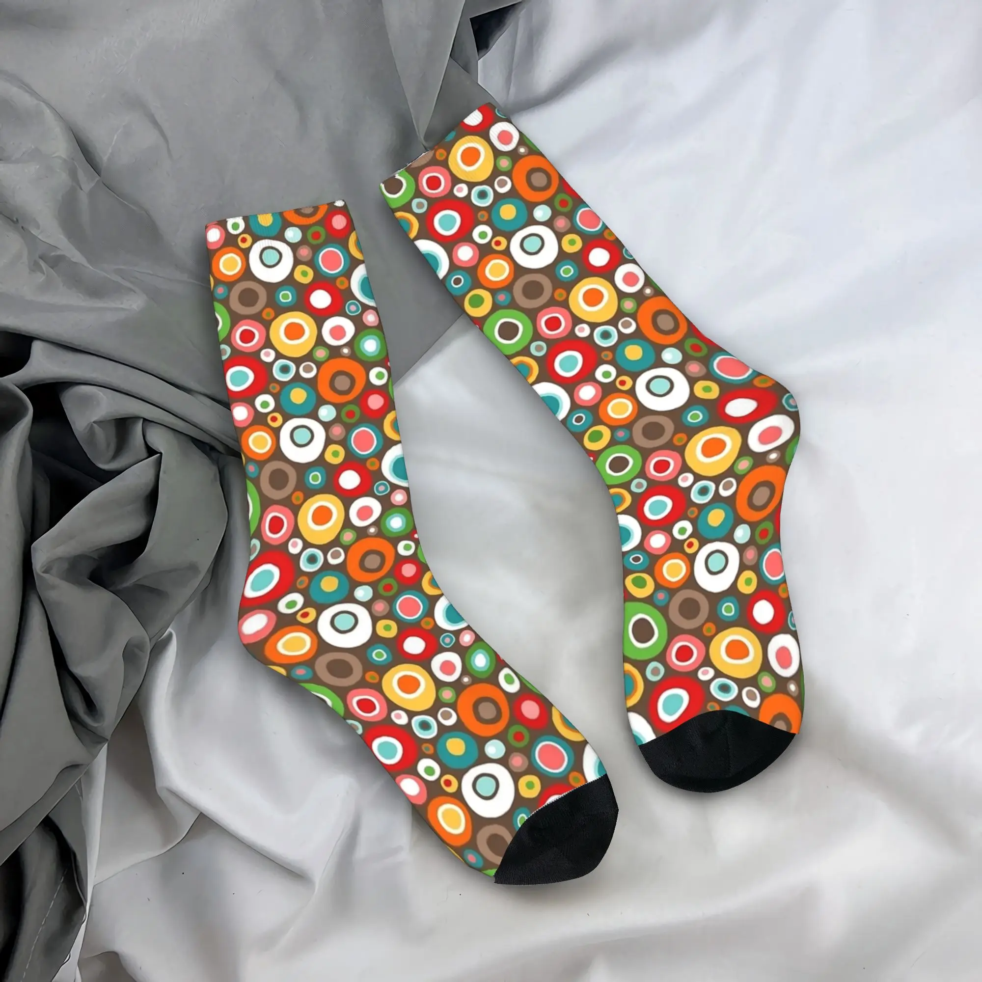 Colorful Mid Century Modern Geometric Abstract Dress Socks Anti Sweat Stockings Men Soft Breathable Socks Autumn Modern Socks