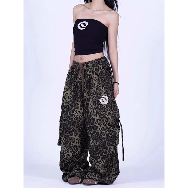 Pantalon de travail ample imprimé serpent rétro américain, beau Hip-hop de rue, nouvelle collection été, danse de rue, sport