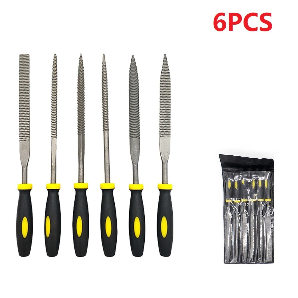 

6pcs Carbon Steel Rasp Needle File Wood Hand Tools Set Woodworking Grinding Wood Cork Polishing Carving Tools For Boat