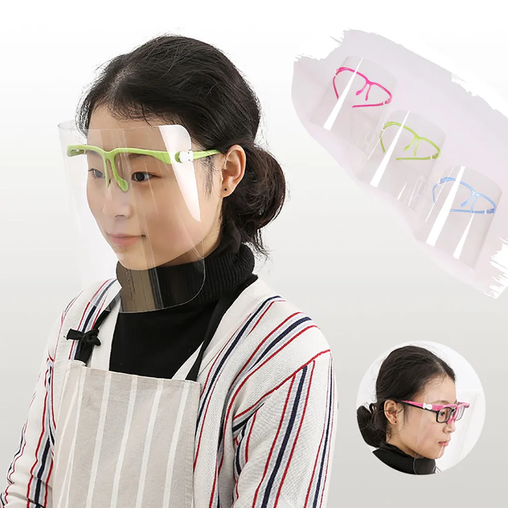 Detachable Face Shield Screen Mask Germ Protection Face Visors Anti-saliva Splash-proof Protect Eyes Face for Kitchen Household