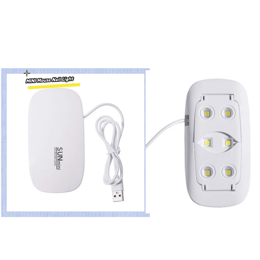 1PC Mini Portable Folding Mouse Light USB Mini Light Therapy Machine Dryer Nail Baking Light (All-In-One Line)
