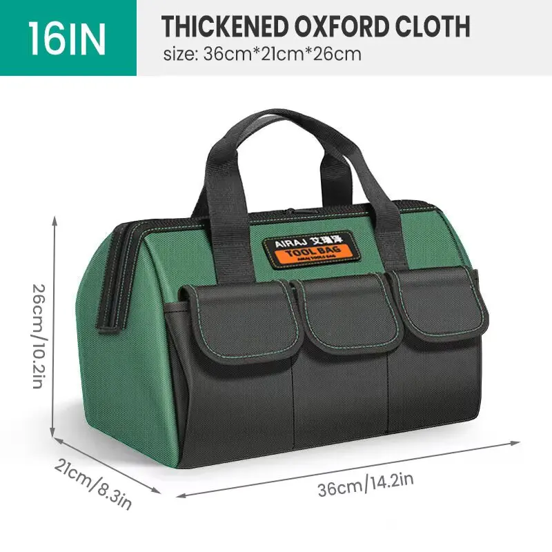 New Square Tool Bag with 30% More Capacity Waterproof Multi Pockets Tool Organizer Tool Pouch for Electrician Tools Bucket