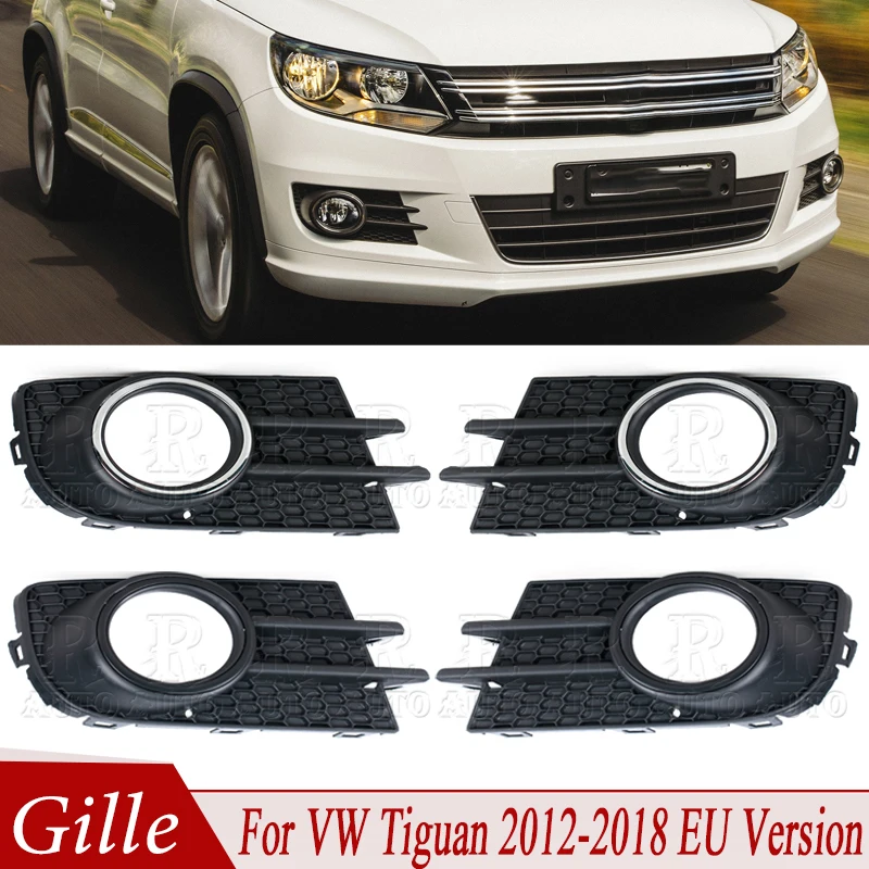 Front Bumper Fog Lamp Gille For Volkswagen VW Tiguan 2012-2016 2017 2018 EU Version Fog Light Frame Cover 5N0853666 5N0853665