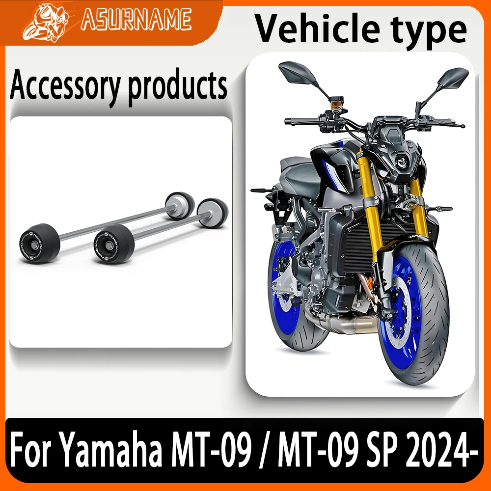 

For Yamaha MT-09 SP MT09 FZ-09 2024- Motorcycle Front Rear Axle Fork Crash Sliders Wheel Protection NEW 2024