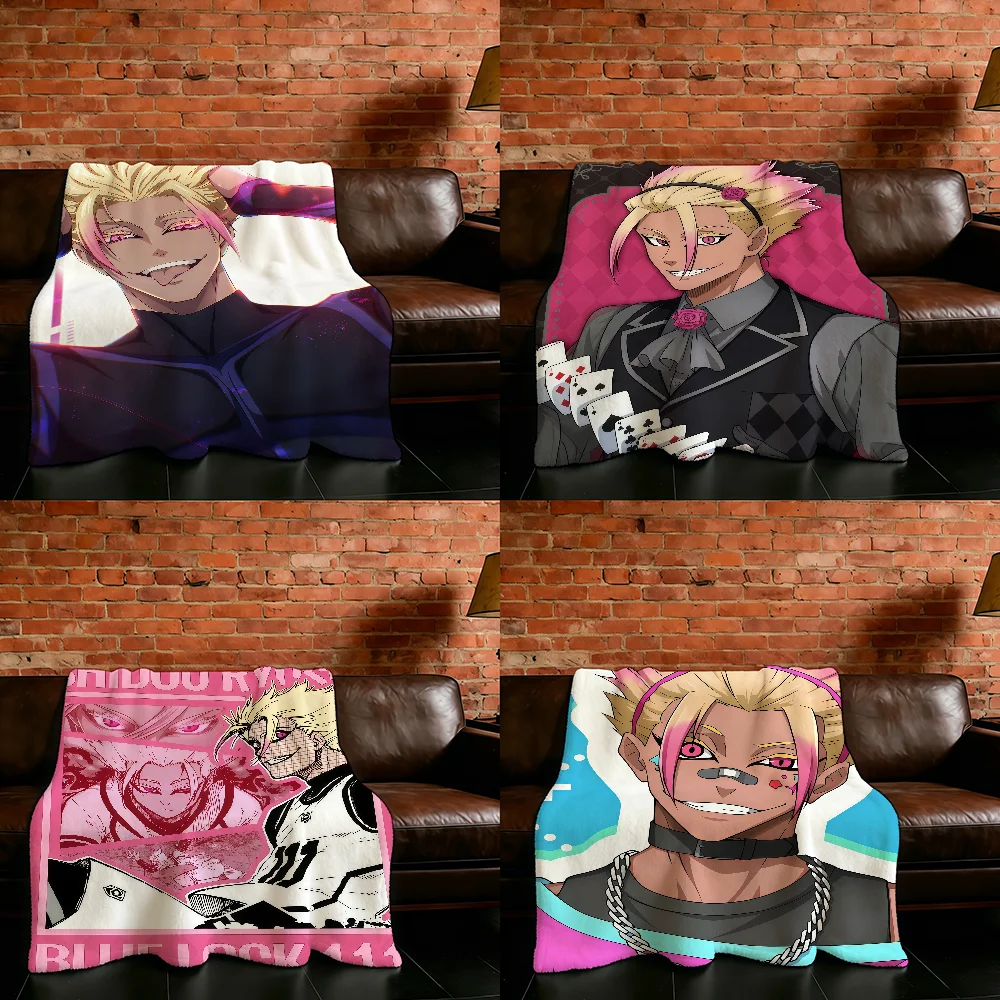 Anime B-Blue L-Lock Ryusei Shidou Blanket Flannel Warm Soft Throw Blanket For Room Sofa Childish Birthday Gifts
