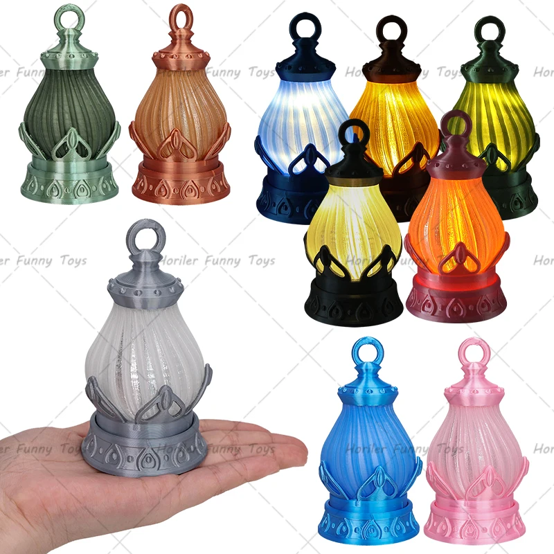 Mini Led Retro Leuchtende Lotus Laterne Simulation Cande Licht Nachtlicht Puppenhaus Miniatur Teelicht Kerzenhalter für Tischplatte