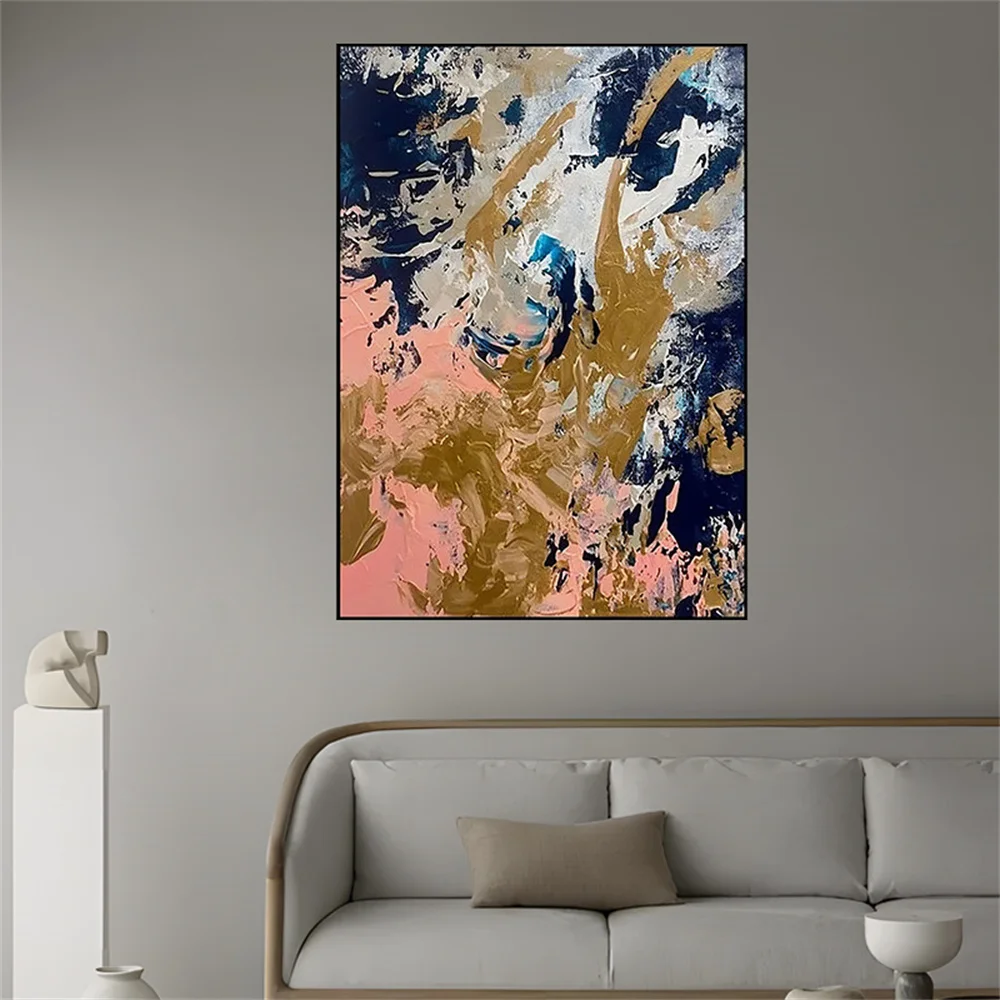 

Handmade Modern City Oil Painting Wall Art Pictures On Canvas Home Decor Poster Thick Knife Grey Abstarct Mural For Living Room