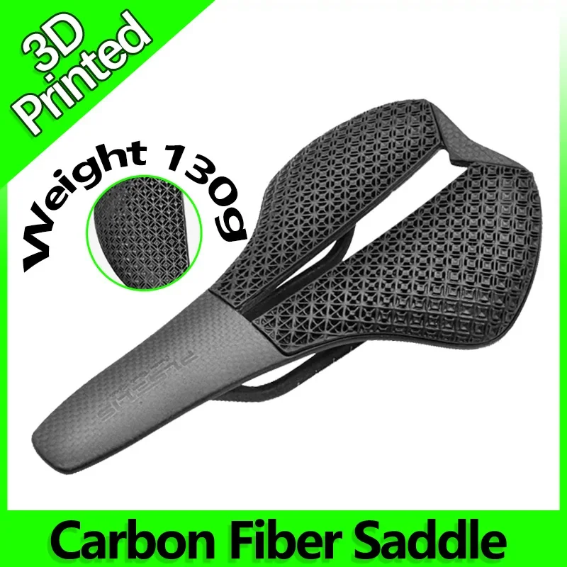 3d Printed Bike Saddle Comforthollow Bicycle Seat Mtb Carbon Fiber for MTB Gravel Road Bike 245x145mm Ultralight 130g Black