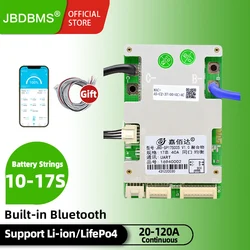 JBD Smart BMS 7S 10S 13S 14S 16S 17S 20A 40A 50A 60A 80A 120A For LifePo4 36V 48V Li-ion BMS Protection Board Built-in BT UART