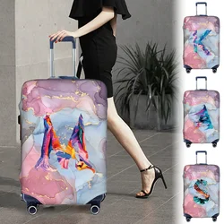 Luggage Cover Suitcase Protective Cover Resistant Elastic Fabric Paint Letter Series Durable Travel Case Covers for 18-32inch