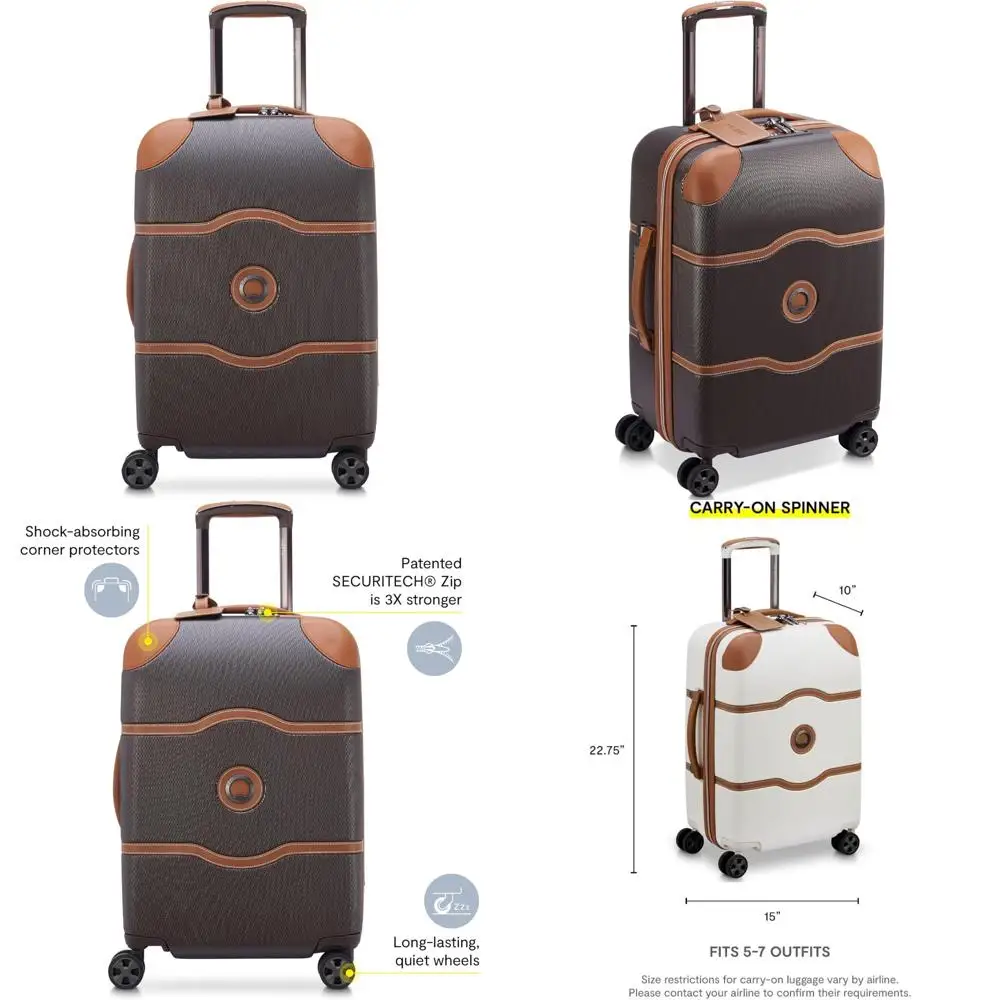

Carry-On 20 Inch Chocolate Brown Hardside Spinner Luggage with Air 2.0 Technology for Paris Travel