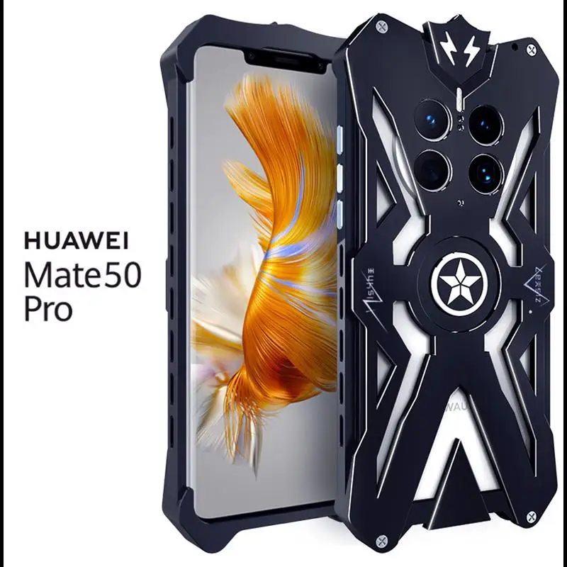 

Hot Sales Zimon Luxury New Thor Heavy Duty Armor Metal Aluminum Phone Cases For Huawei Mate 50 Mate50 Pro Cover Case
