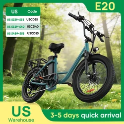 URLIFE 1000W E20 Electric Bike | 48V 13Ah Removable Battery, 20MPH, 20''X3
