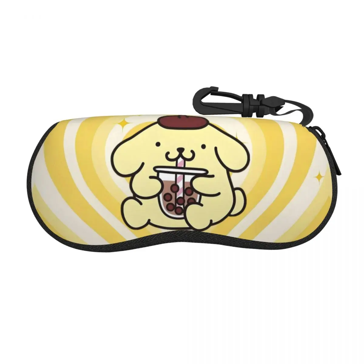 

Custom Sanrio Cartoon Pompompurin Shell Eyeglasses Protector Cases Cool Sunglass Case Anime Cute Yellow Heart Glasses Bag
