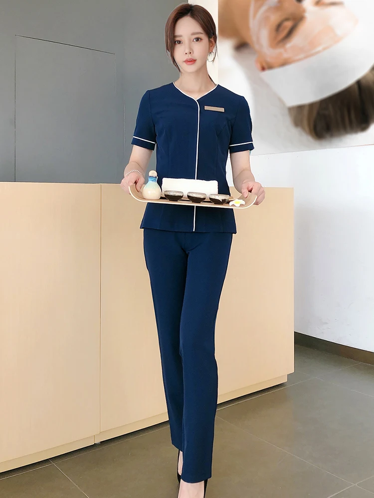 

Korean Style Beauty Salon Skin Care Work Uniform Nail Artist Tattoo Artist Foot Massage Maternity Center Long Sleeve Suit