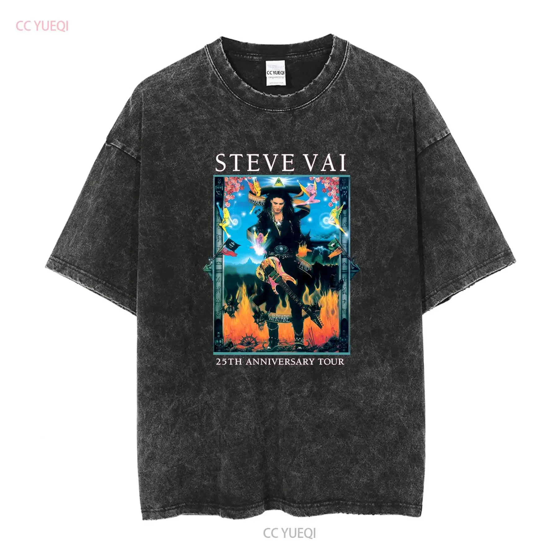 New Steve Vai T Shirt 25th Anniversary Singer Music For Fans AN415 long or short sleeves vintage Washed Unisex fashion