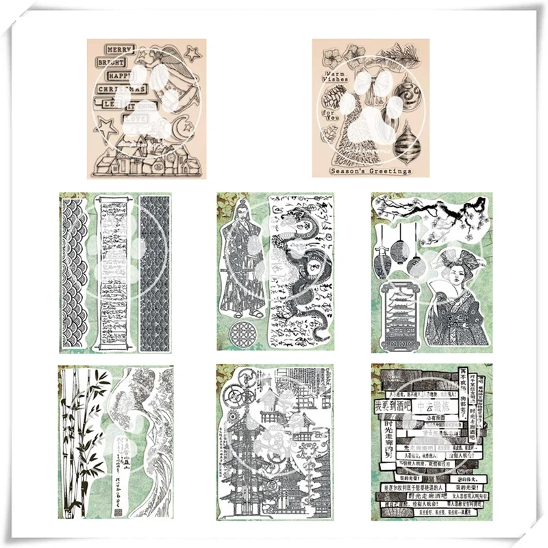 New Arrivals 2021 Clear Stamps For Scrapbooking Card Making Japanese Style Bamboo Dragon Stamp Set Account Craft No Dies
