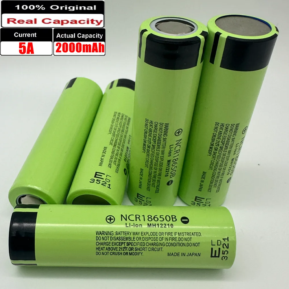 

New 2025 for Panasonic 18650 2000Mah 20A Discharge NCR18650B 1-20PCS 3.7V Lithium ion Rechargeable Battery