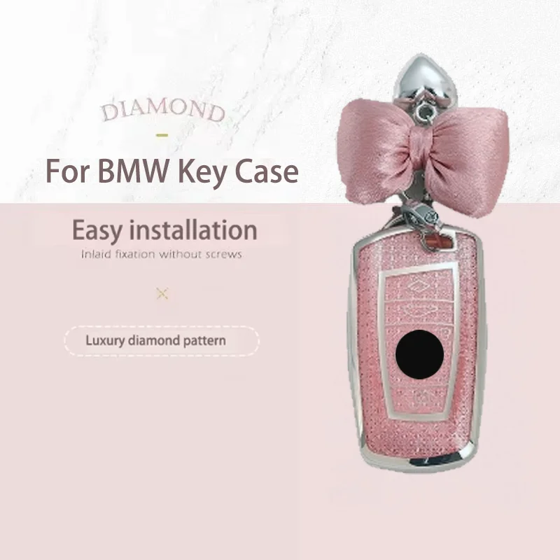 

Luxury Diamond Pattern TPU For Bmw F20 F30 G20 f31 F34 F10 G30 F11 X3 F25 X4 I3 M3 M4 1 3 5 Series Remote Car Key Case Cover Fob