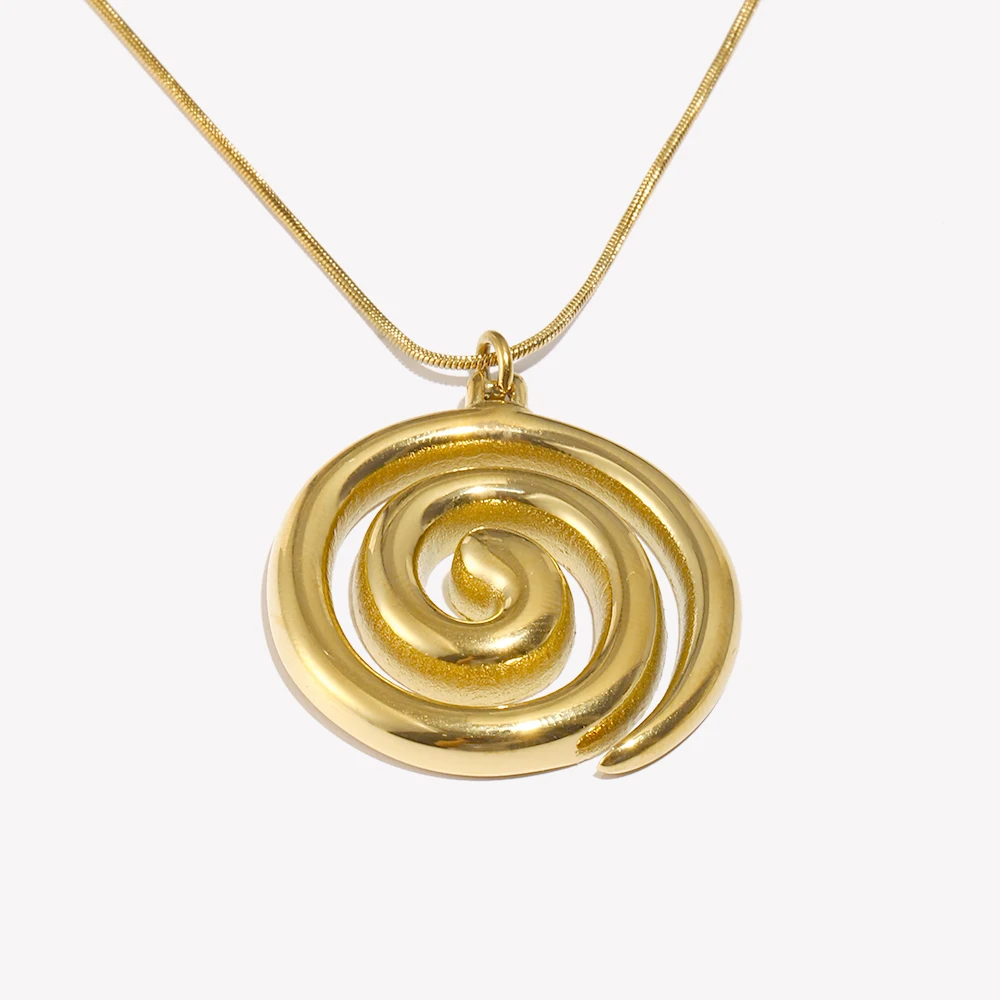 Łańcuszek węża Vortex Spiralny naszyjnik Wodoodporna biżuteria pozłacana 18K bez zniekształceń Akcesoria ze stali nierdzewnej 316L — zdjęcie 4