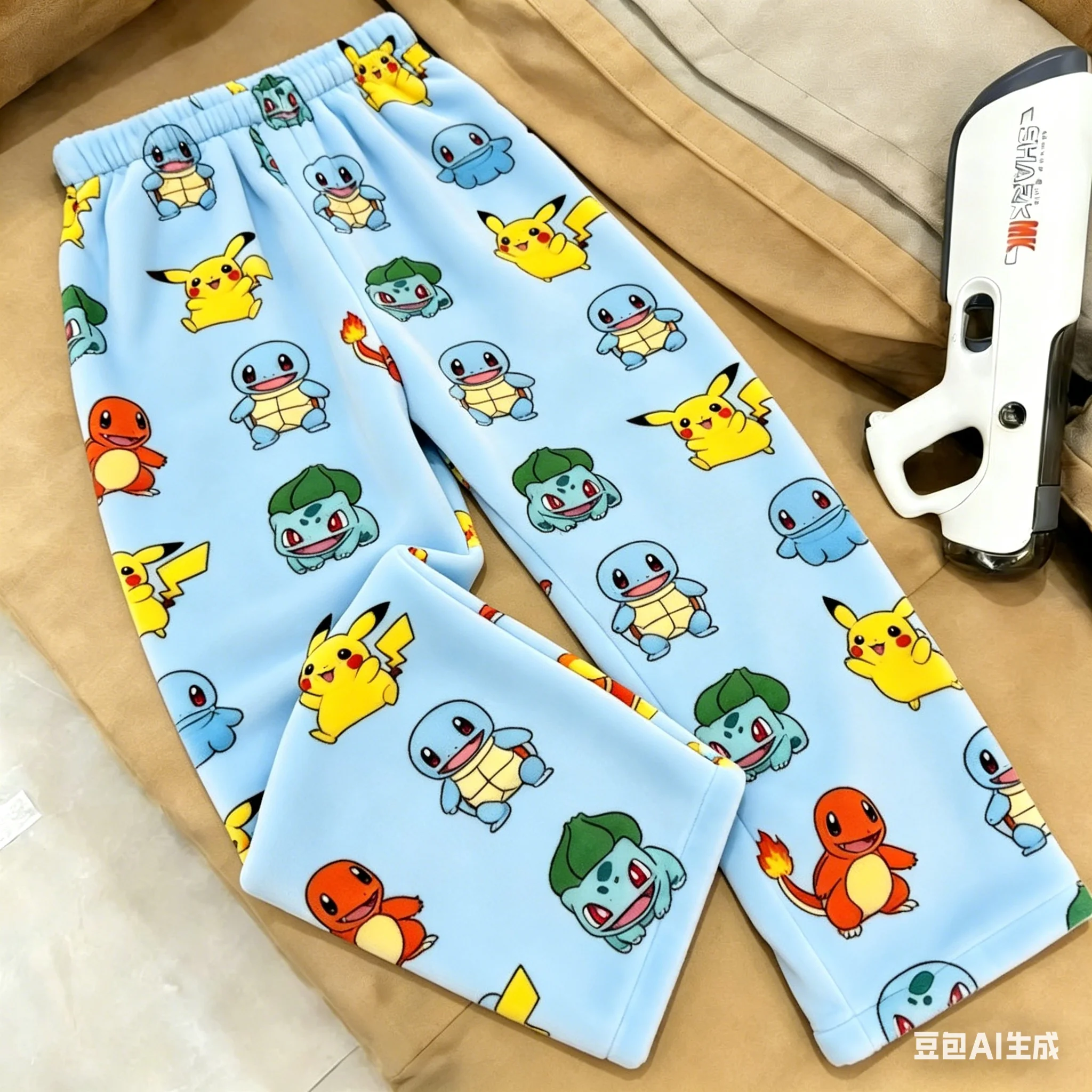 2026 Pocket Monsters Pikachu Full Screen Printed Adult and Children's Same Style Pants Family 3D Printed Pants view 2
