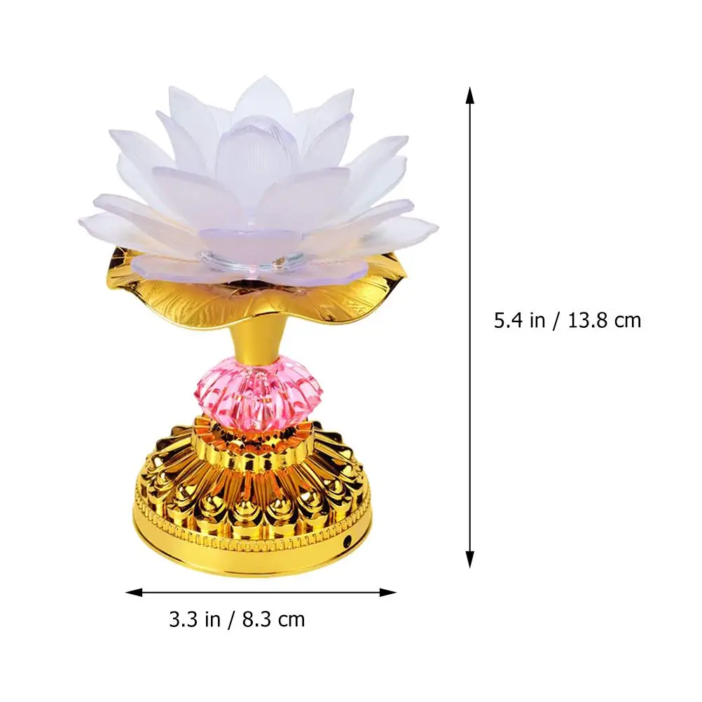 Lâmpada de lótus colorida de plástico LED Decoração de casa BudaHall LightOrnament DesktopDesign SmallNightLight ChangeColor