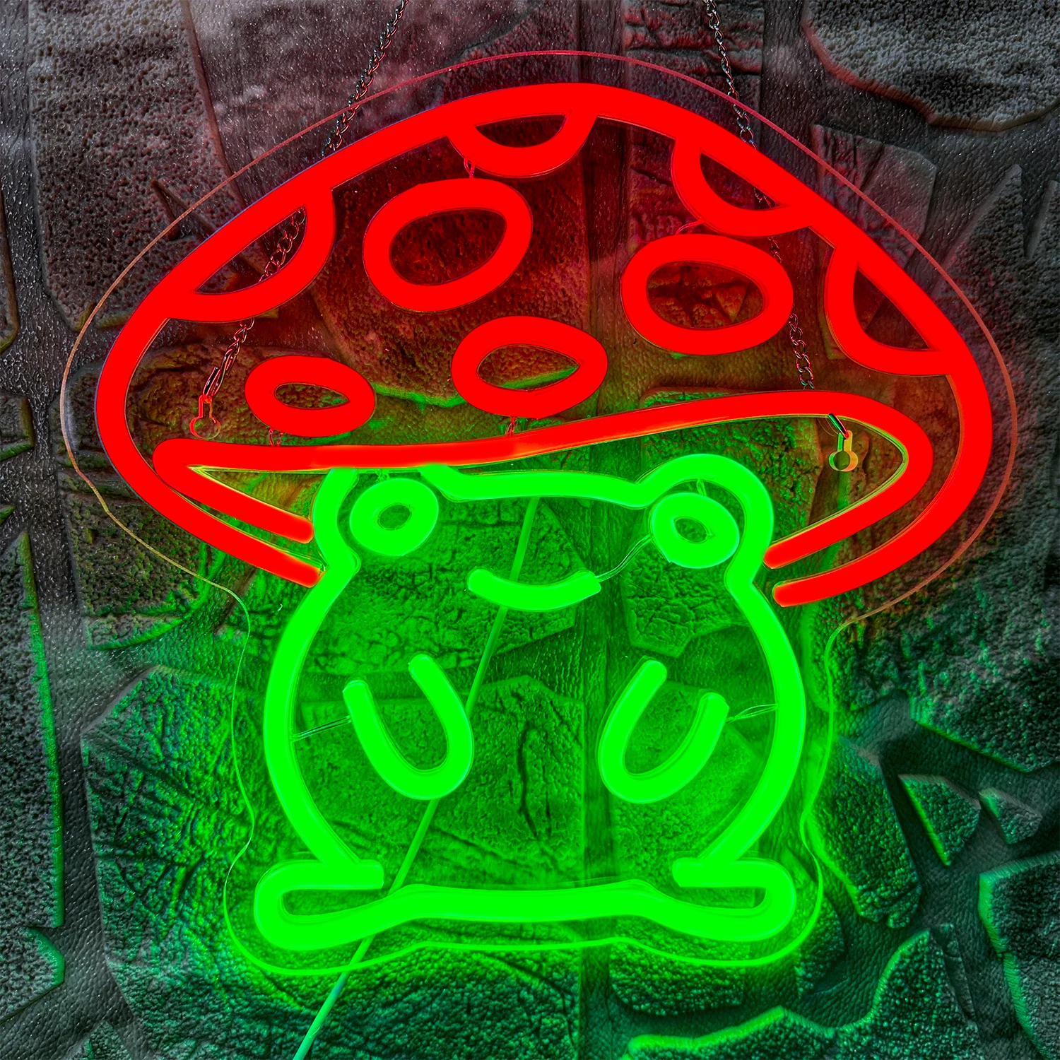 Imagem -04 - Mushroom Frog Neon Art Light Sign Led Neon Wall Decor Salão Escritório Quarto das Crianças Festa Sinal Casa