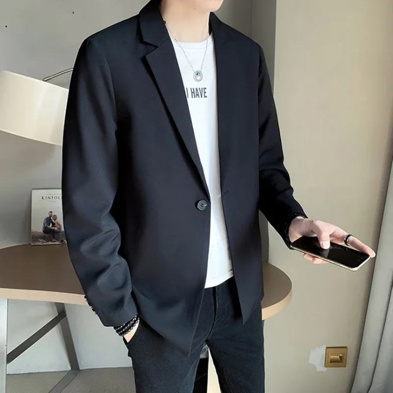 

Coat Black Thin Male Blazer Slim Fit Men's Suit Jackets Chinese Summer Fashionable Menswear Fashion 2024 Vintage Elegant Classic