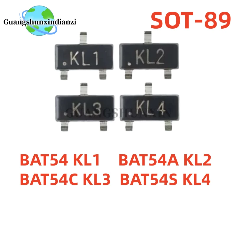 100Uds 100% New BAT54 KL1 BAT54A KL2 BAT54C KL3 BAT54S KL4 sot23-3 Best Quality In Stock