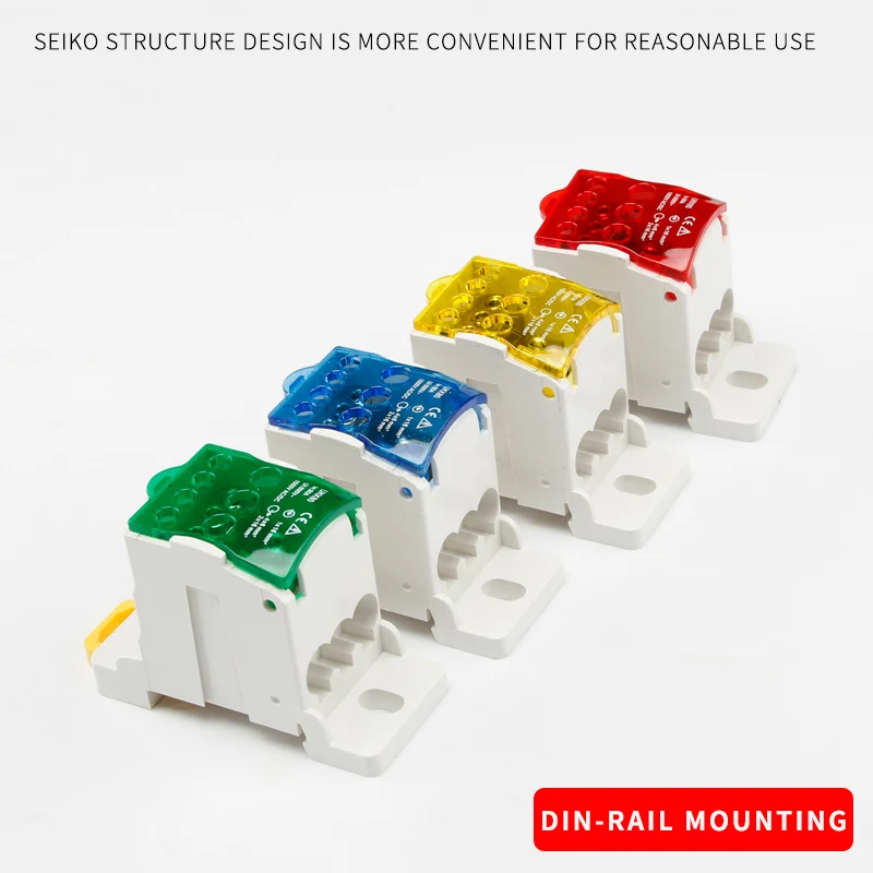 Distribution Box One In Several Out Power Wire Universal Electric Connector Junction Din Rail Terminal Block UKK 80A160A250A400A