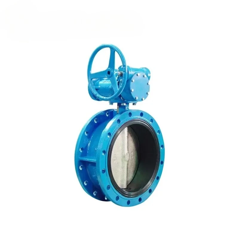 شفة مزدوجة PN10 PN16 صمام فراشة من النوع المتحدة المركز لجسم الحديد الليفي dn500