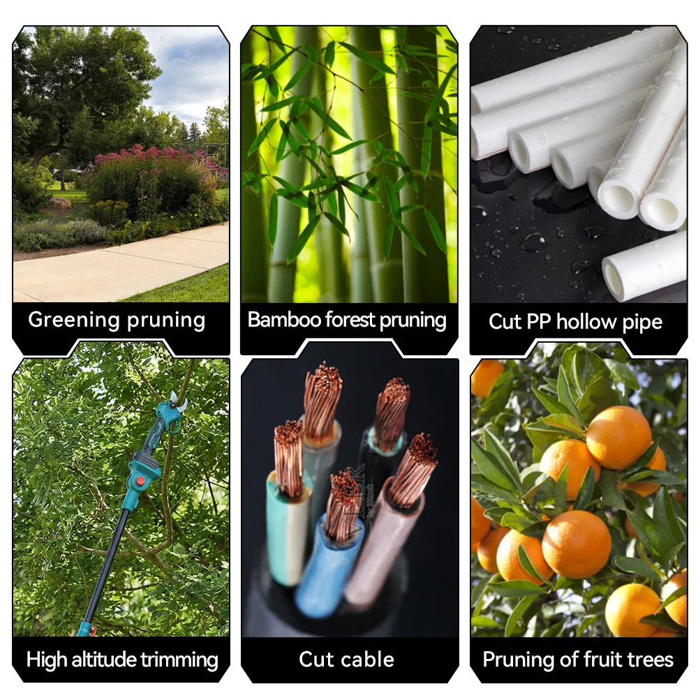 ONEVAN 45MM Brushless Telescoping Pole Electric Pruning Shear 2 IN 1 High Branch Garden Power Tool For 21V 18V Battery