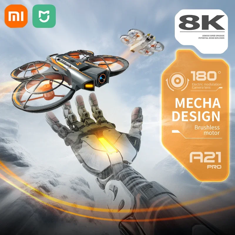 Xiaomi a21 pro vr drone 8k profissional aérea hd câmera dupla inteligente evitar obstáculos sem escova de energia dobrável fpv uav