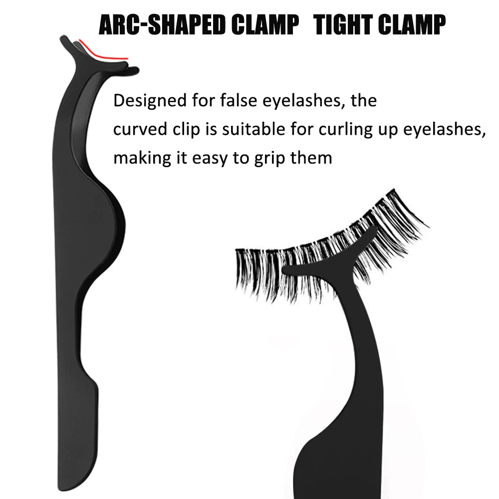 Pinze per sopracciglia Pinzette a punta curva Estensione 1/6 pezzi Pinzette per ciglia Set Clip in acciaio inossidabile Forbice Accessori per il trucco di bellezza
