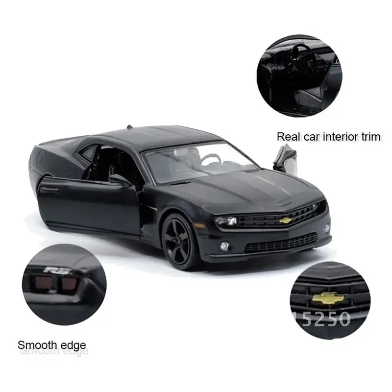 RMZCITY 1:36 Camaro Cool Black Sportwagen Legierung Druckgussauto mit Spielzeug Geschenke Spielzeug für Modellsammlung Kinder zurückziehen