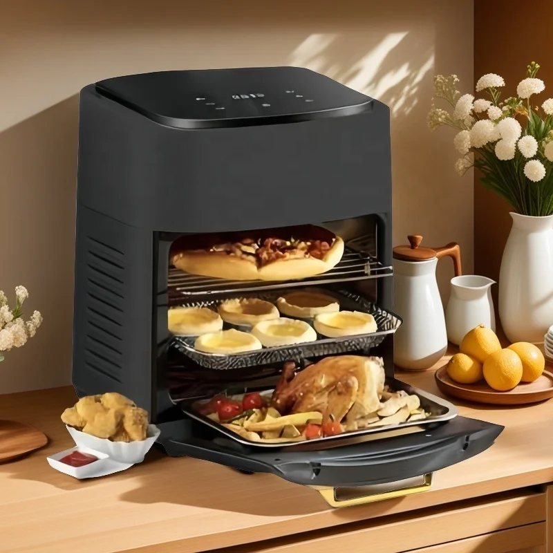 

Good Sales OEM/ODM Hot Air Fryer 15L Large Capacity Sells Air Fryers 3-tier Cooking System Glass Air Fryer