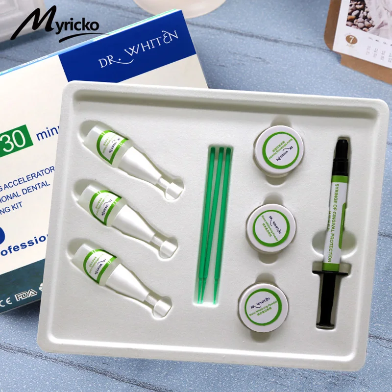 Kit de clareamento dental dr.whiten, gel de lixívia dentária, cuidados bucais apenas 30 minutos, clareamento dental limpo, 1 caixa, remove manchas