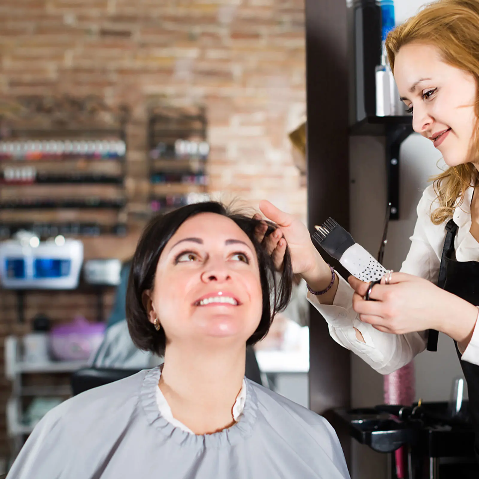 

3Pcs Plastic Hair Dye Bottles Hairdressing Applicator Comb Dry Cleaning Bottles Smooth Safe for Home Salon Use