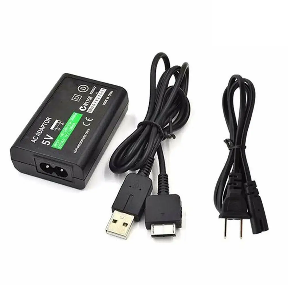 Carregador de parede para Vita 1000, AC Power Plug, Adaptador AC com fonte de cabo, UE, EUA, Carregamento USB, Z3j4