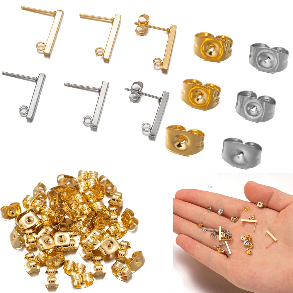 

20Pcs L Shape Stainless Steel Square Simplicity Earrings Hook DIY Pendant Hypoallergenic Jewelry Findings Making Kit Handmade