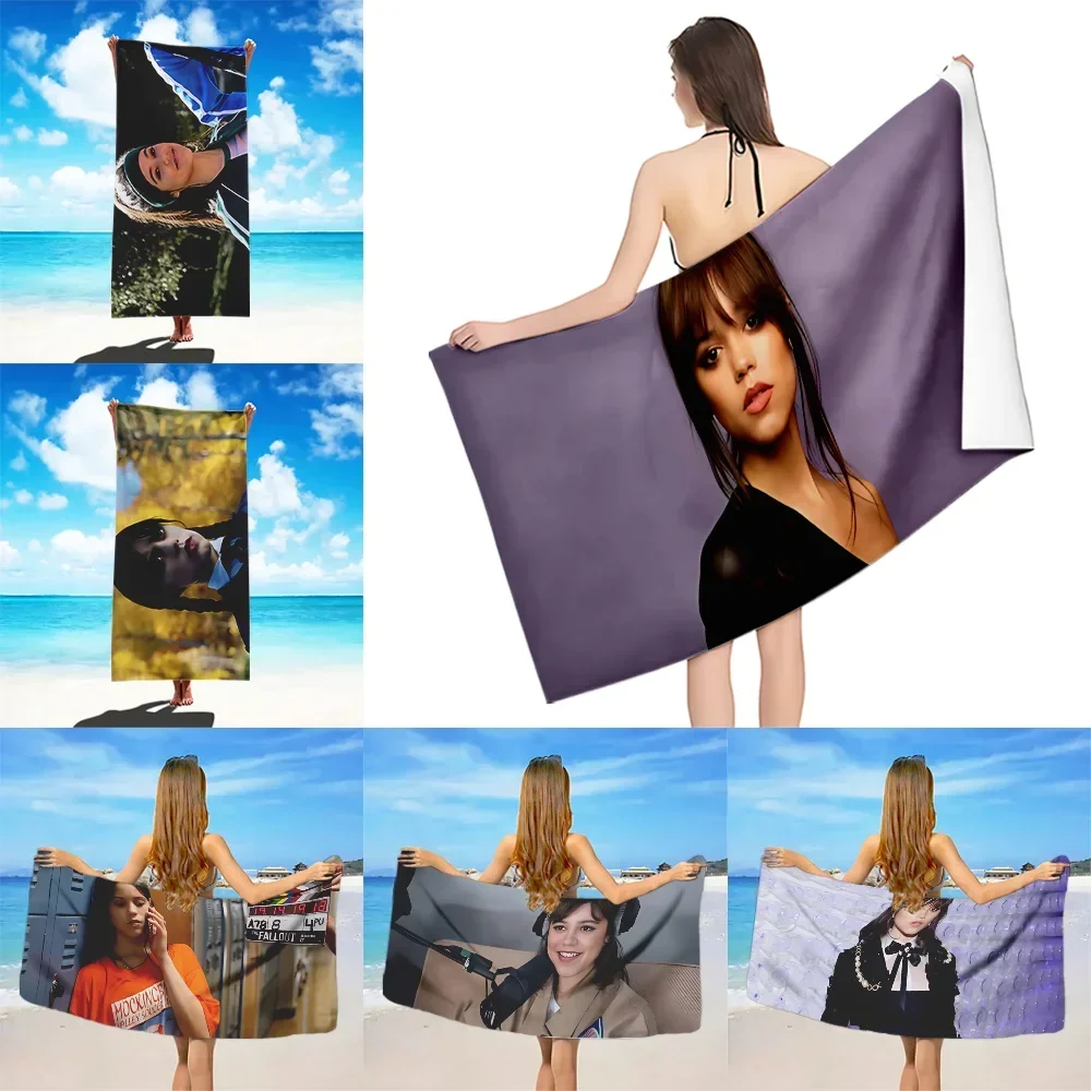 

Star Jenna Ortega Beach Towel Microfiber Sand Free Quick Dry Soft Sandproof Pool Towels Gift for Women Travel Gym Shower Camping