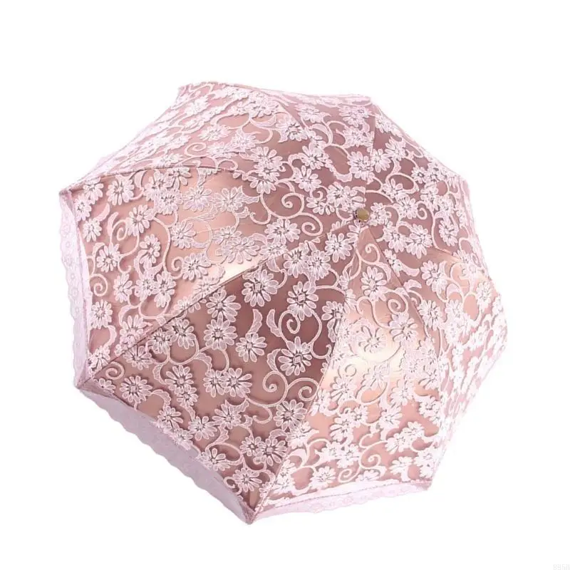 Sunnys Umbrella Lace Umbrella Embroidered Flower Princess Umbrella Female B95B