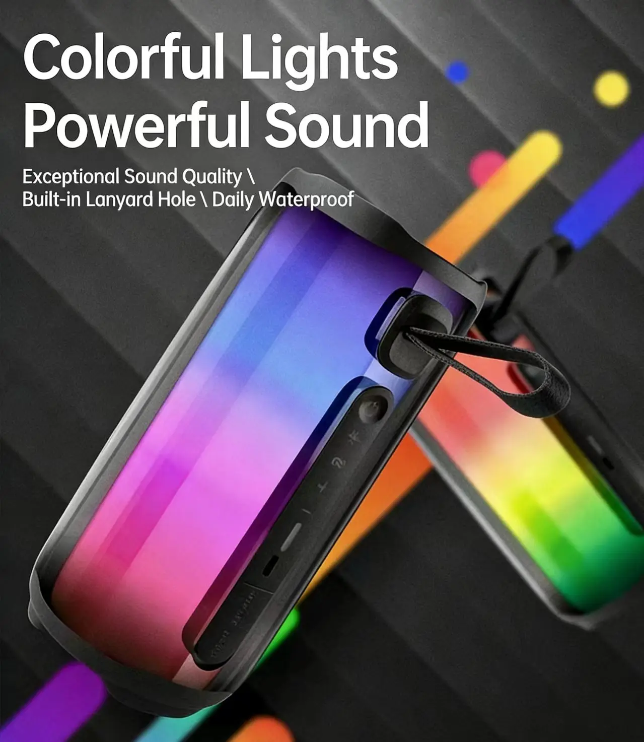 

New PULSE5 Wireless Bluetooth Speaker Subwoofer Portable Outdoor Party Music Card With Full Screen Rainbow Light High Quality