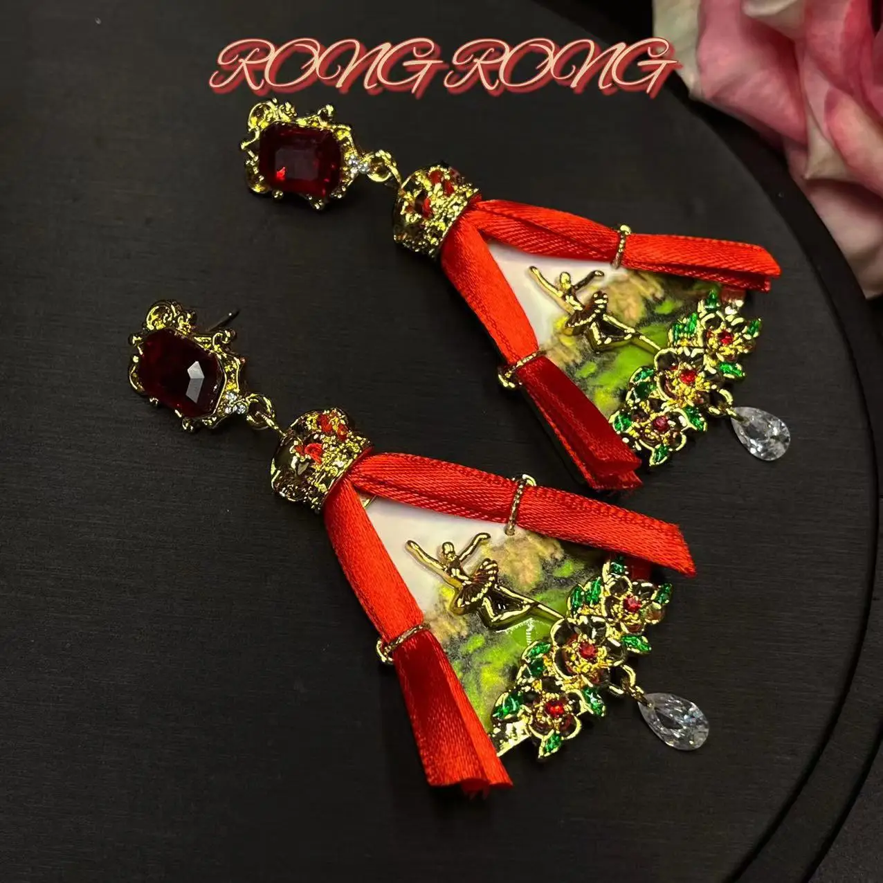 Medieval Vintage French Court Retro Latin Girl Stage Earrings European and American Exaggerated Personality Heavy Earrings