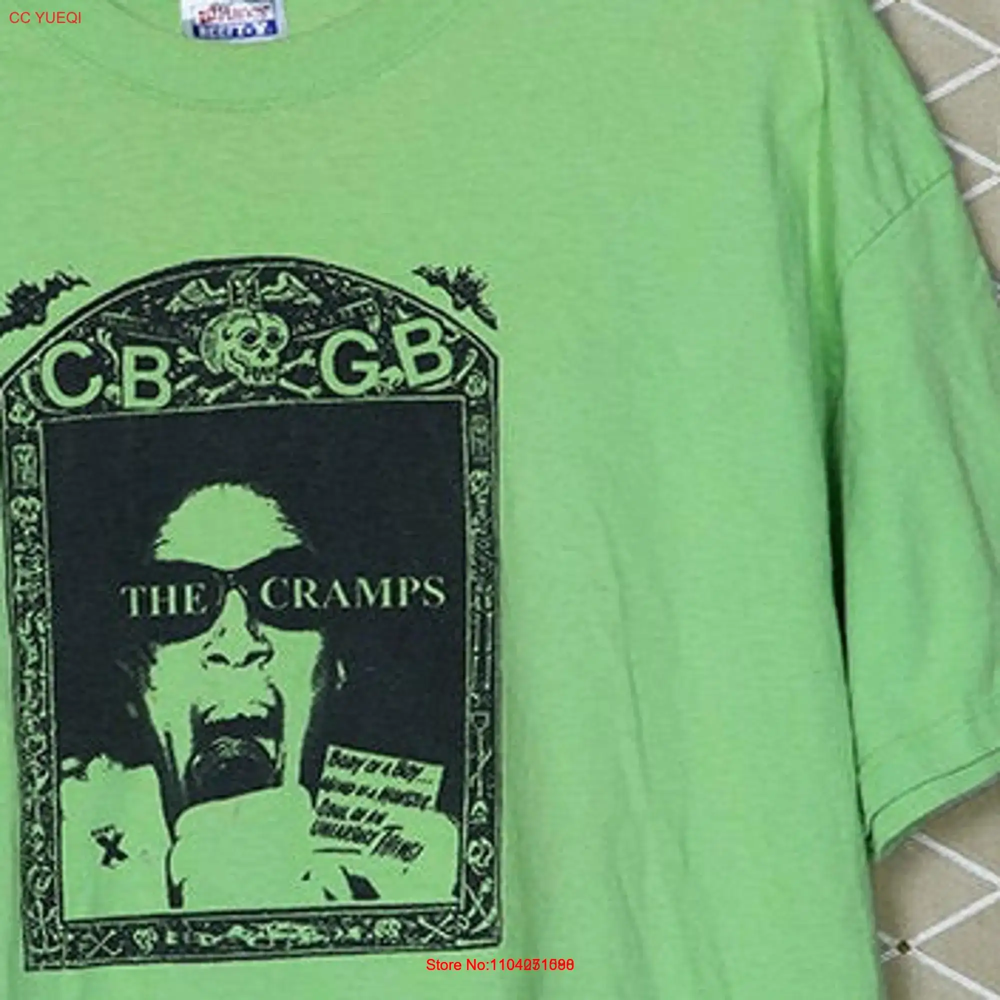 Cramps t shirt vintage rare green tee CBGB Misfits Gun Club New York Dolls Damned Alien Fiend Christian Death horror punk goth