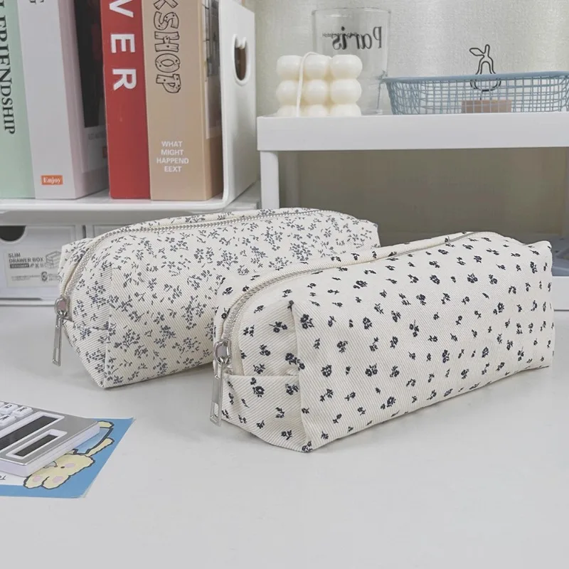 Kawaii Pen Bag Multi-function Large Capacity Floral Stationery Bag Pencil Case Student Pencil Cases for Girls Back To School